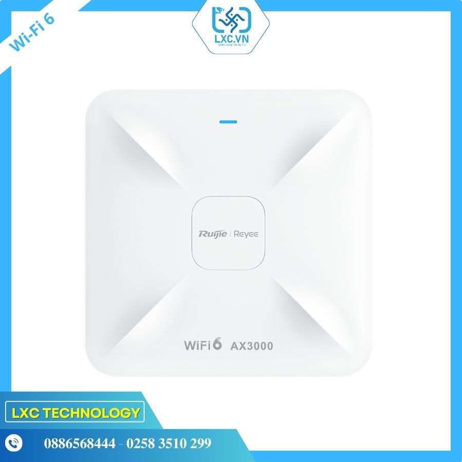 Bộ phát Wifi AP gắn trần RG-RAP2260 Reyee Wi-Fi 6 AX3000 Multi-G I Chính hãng