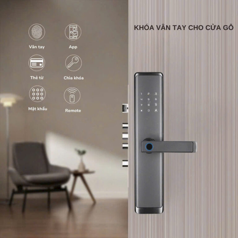 Khóa vân tay cửa gỗ HTS-Q5-W5B24 – An toàn, tiện nghi, công nghệ hiện đại